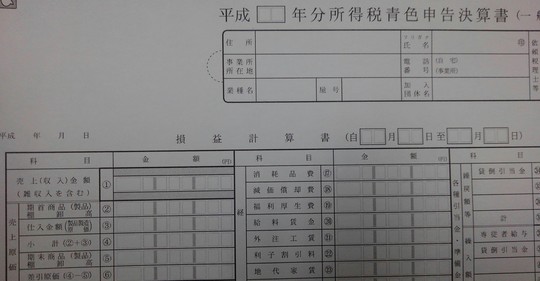 副業で転売、せどりをした場合に提出する青色決算書の実物写真